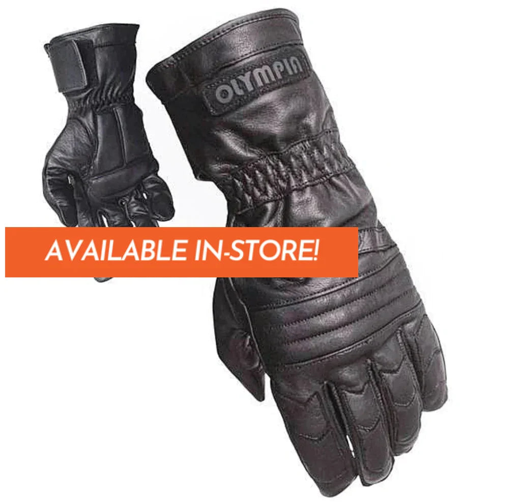 Olympia Gel Sport 04101 Soft Leather Padded Gauntlet Cuff Motorcycle Gloves | Sports