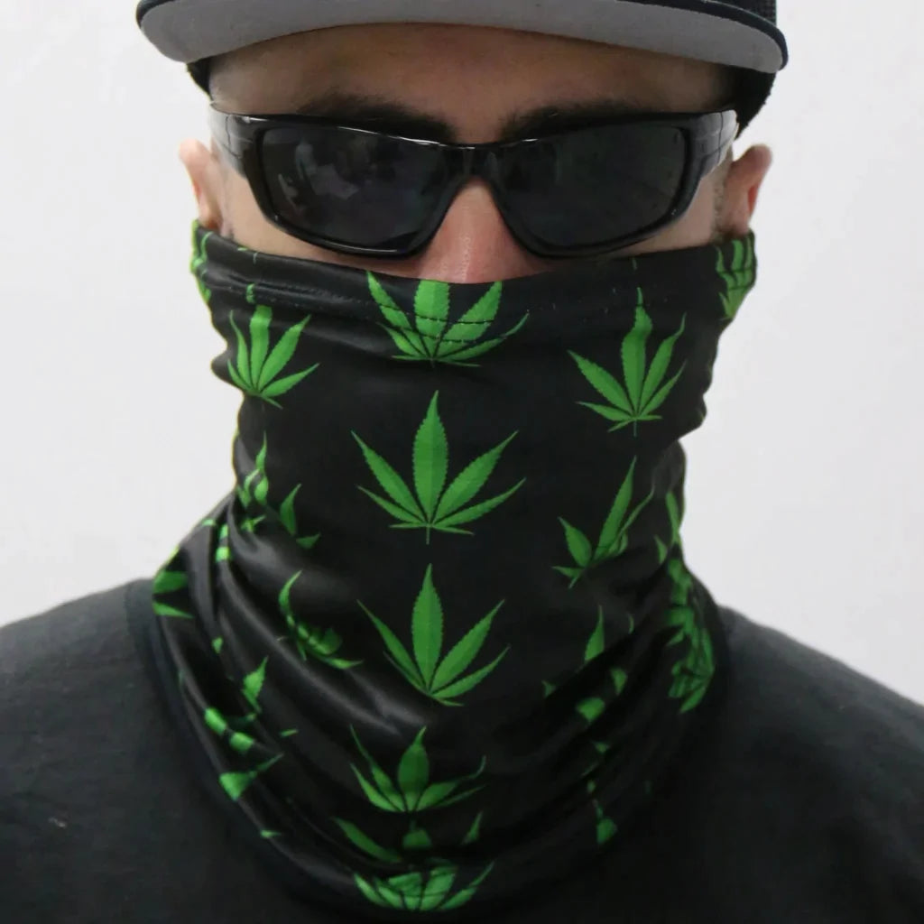Polyester Neck Gaiter - Pot Leaf Hwn2016 | Hot Leathers Face Mask