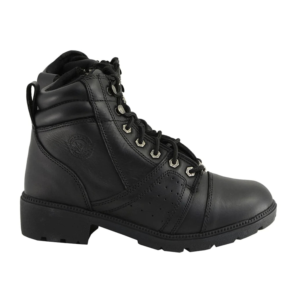 Short Tactical Lace-Up Leather Boot