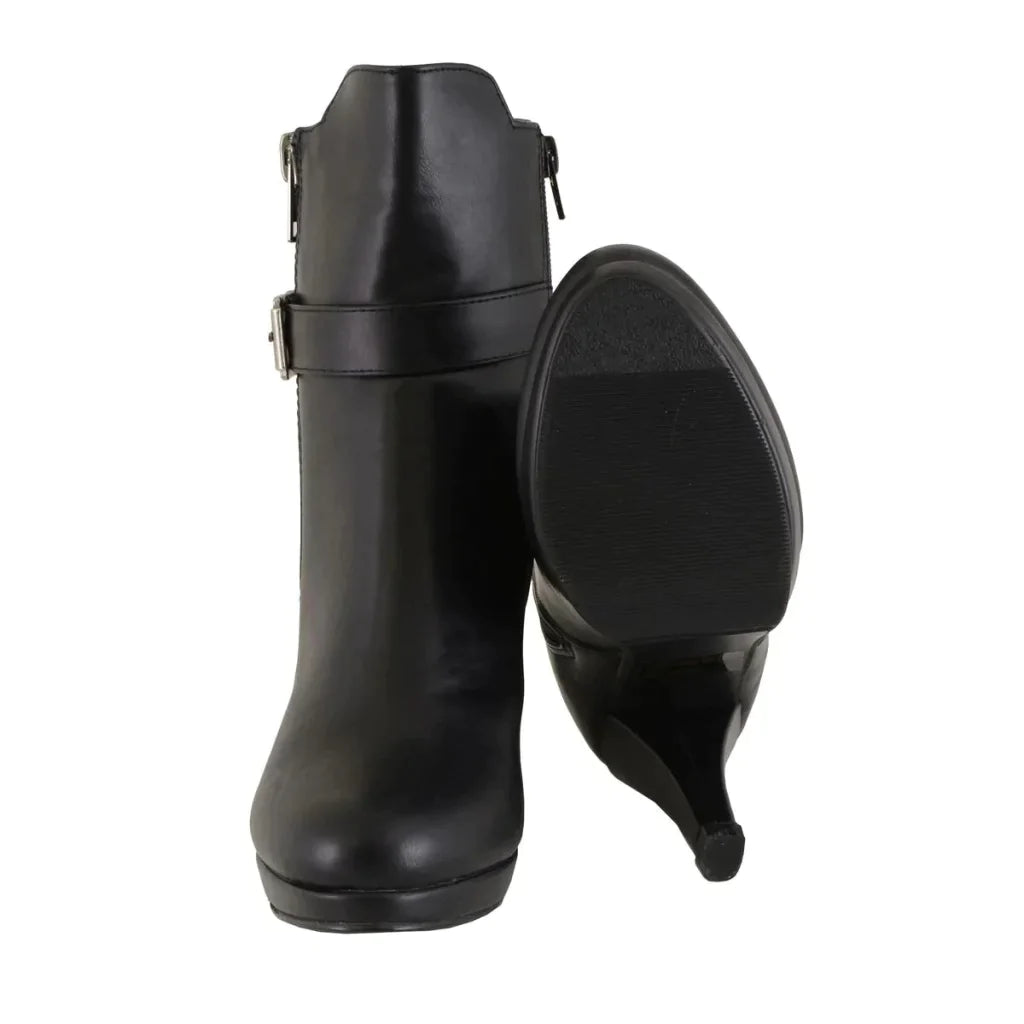 Side Zipper Heel Leather Boot